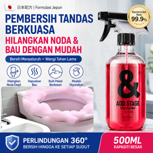 10X Foam Power Deep Toilet Cleaning! Pencuci Tandas 500ML Toilet Bowl Cleaner Toilet Cleaner Bathroom Cleaner 99.9% Anti-Bacterial Powerful Descaling Stain Mold Remover Remove Odor Rose Fragrance