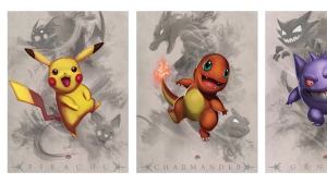 KAYOU | Classic Anime Figures Posters Pokemon Rayquaza Pikachu Canvas Painting Decorative Living Room Bedside Mural Birthday Gift