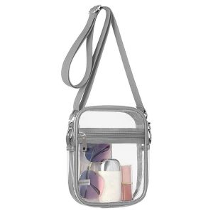 Transparent Crossbody Bag PVC clear Concert Sports One Shoulder Bag Messenger Bag with Adjustable Zipper
