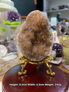 Natural Sparkling Yellow Dragon Egg × Lateral Wealth Ingot天然闪晶黄彩龙蛋 × 横侧财气元宝