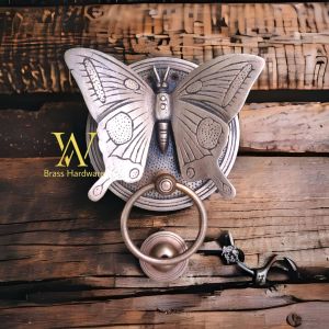 Ketukan Pintu Kuningan Antik Motif Kupu Kupu 1 Pcs