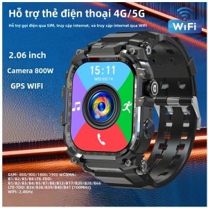 Đồng Hồ Thông Minh APPLLP 7 MAX 5G LTE Màn Hình AMOLED 2.06 Inch Hệ Điều Hành Android 10.0 Camera Xoay 8MP Khe Cắm SIM WiFi Thiết Bị Theo Dõi Thể Dục