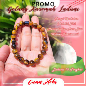 Gelang Batu Alam Tiger Eye Kombinasi Magnet Size 8mm Tali Karet Cocok di pakai pria maupun wanita bisa Cod