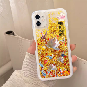 Good Luck Continuous Lotus Lotus Oppo Quicksand Phone Case Applicable to Reno11/Find X6pro/Reno10/9