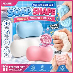 JBMBHC 3Pcs ASMR Crunchy Soap Squishy Bead Filled Slow Rising Fidget Toy Realistic Handmade Bar Soap Design Sensory Squeeze Toy For Focus And Relaxation