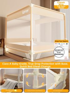 YANXI | Height Adjustable Full Coverage Baby Mosquito Net and Bed Rail