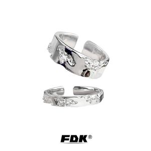 Unusual Style Titanium Steel Rings for Men Couple Matching Hip Hop Minimalist Rings Fashionable Unusual Design Rings