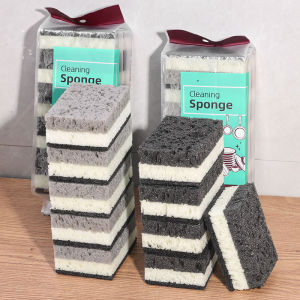 YESPERY ที่ขัดผิวแบบหนา3ชั้นฟองน้ำล้างจานมีความหนาแน่นสูงเครื่องมือทำความสะอาดห้องครัวฟองน้ำทำความสะอาดเมจิกแผ่นขัดถูกันน้ำมัน5ชิ้น