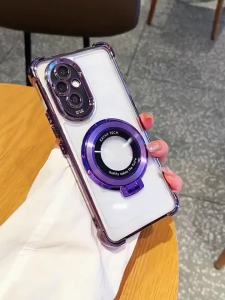 Ốp Điện Thoại Mạ Từ Tính Dành Cho Samsung Dòng A - A53 A73 A55 A22 A32 A52 A56 A35 A36 A15 A16 5G Có Giá Đỡ Vòng Tròn Vỏ Mềm