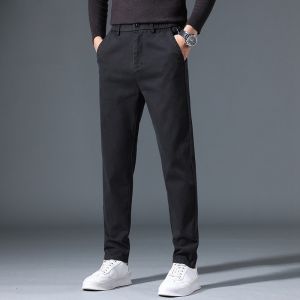 ROMON | Loose Straight Leg Mens Casual Pants Elastic Business Fashion Urban Style Long Trousers Autumn New Arrival Romon Brand