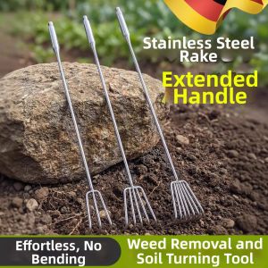 Stainless Steel Weeder Rake Long Handle