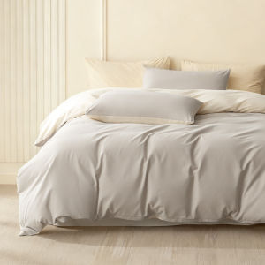 Warm Ceramic Flocking Pure Cotton Bedding Set Full Coverage Bed Canopy Protector Cover Duvet Cover in Nordic Style for All Ages