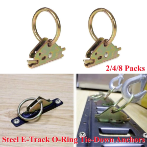 2/4/8 Packs Steel E-Track O-Ring Tie-Down Anchors for E-Track Tie-Down System Secure Cargo in Enclosed Flatbed Trailers