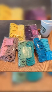 50Pcs/Bag Womens Thicken Colorful Hair Bands Girls Ponytail Holder Elastic Hair Ropes Nylon Material Assorted Colors