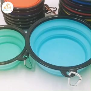 【PETZOOM】Dog Bowl Pet Travel Folding Bowl Pet Dog Cat Silicon Foldable Food Bowl
