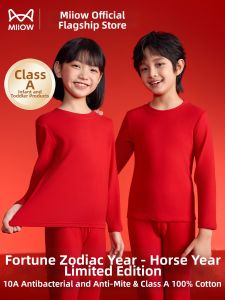 MiiOW | Red Cotton Thermal Kids Underwear Set