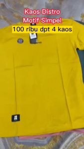 Kaos Pria Distro Motif Simple keren 100 ribu Dapat 4 Pcs Kaos Bahan 24s Tebal