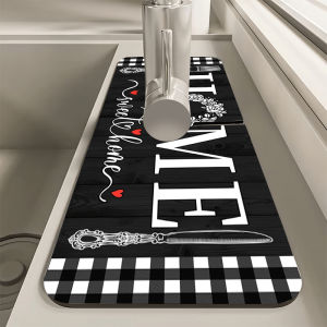 VIKAMA Diatomaceous Earth Sink Mat: Absorbent and Quick-Drying Decorative Mat for Kitchen and Bathroom Faucets and Countertops