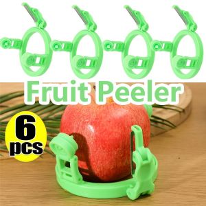 [ปอกง่าย]🔥เครื่องปอกแบบหมุนมือถือที่ปอกเปลือกผักผลไม้สีเขียว6ชิ้นสแตนเลสอุปกรณ์เครื่องครัวซอยอาหารสำหรับแกดเจ็ตสำหรับครัวปลอกแอปเปิ้ลลูกแพร์