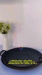 Wajan Pemanggang BBQ Grill Pan Anti Lengket & Alat Panggangan Bulat Serbaguna