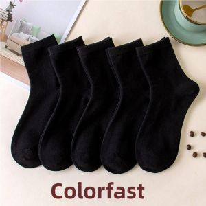 Besee | Black Mid-Calf Pure Cotton All-Season Womens Socks