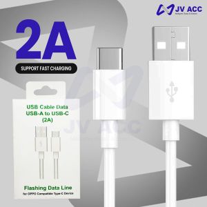Kabel Data Type C 2A Fast Charging untuk OPPO A5 A9 2020 A16 A38 A33 A52 A53 A54 A55 A58 A74 A76