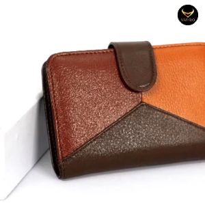 VALQO - CELIN Dompet Kecil Kombinasi 3 Warna Wanita Kulit Sapi Cewek Perempuan Dompet Pendek Dompet Kartu Dompet Lipat Mini