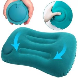 Camping Pillow Inflatable Travel Pillow 1pc Portable Neck Rest Press to Inflate Compact Air Pillow for Beach Office Home Travel