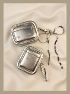 Wireless Bluetooth Butterfly Knot Airpods pro Protective Case Silver Plating Soft TPU Shell for Apple Earphones Second Generation