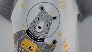 [zensasi] Baju Kaos T-Shirt Anak Laki-Laki Lengan Pendek Gambar Beruang Warna Putih