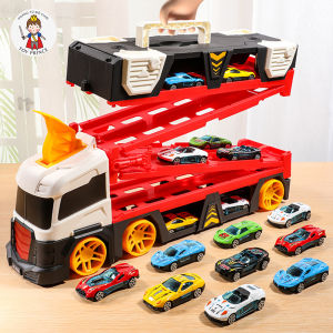 ĐỒ CHƠI Ô TÔ XE TẢI 3 TẦNG BIẾN HÌNH ĐƯỜNG ĐUA DÀI 150CM CHỨA 6 XE HƠI HỢP KIM CUỘC ĐUA KỲ THÚ NO.7015 ĐỒ CHƠI THÔNG MINH