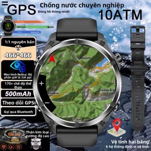 Đồng Hồ Thông Minh GPS Dành Cho Nam Thể Thao Ngoài Trời Chống Nước Dây Đeo Sapphire Tích Hợp Bản Đồ Đèn Pin Trình Phát Video Khả Năng Bơi Lội 30m