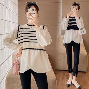 Pregnant Womens Stripe Loose Shirt