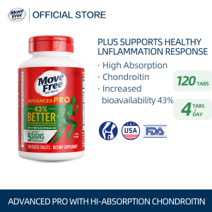 Move Free Advanced PRO with High-Absorption Chondroitin Glucosamine MSM Joint Supplements 120CT Reduce Joint inflammation and Swelling