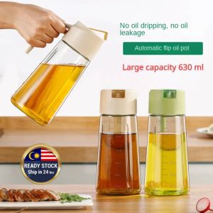 【Ship in 24 hours】630ml Cooking Oil Bottle Dispenser Seasoning Glass Jar Sauce Storage Dapur Minyak Botol Kaca Sal