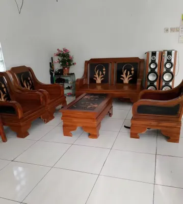 Kursi Ruang Tamu Sofa Minimalis Modern Kayu Jati Model Terbaru Harga Murah 1 Set