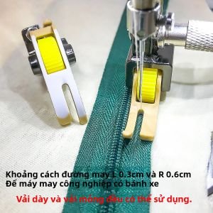 T360 PTFE Dây Kéo Chân Vịt Phẳng Xe Với Đường May Rộng 0.3 Trái Hẹp Phải Rộng Con Lăn Phụ Kiện Máy May