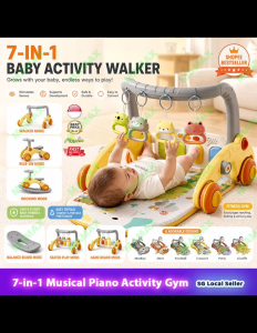 MAMAX【SG Ready Stock】7-in-1 Multi-Functional Musical Piano Activity Gym With Walker★Baby Gift Set For 0-3 Years✅Baby Walker✅Ride-On✅Rocker&Balance Board✅Develops Key Skills✅