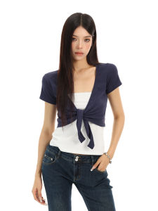 Lace Trimmed Two-Piece Top Set