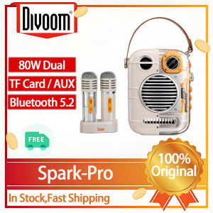 New Original Divoom Spark-Pro Bluetooth Portable Speaker Karaoke Speaker Powerful Sound Microphone Outdoor Dual Microphone Voice Change Mode
