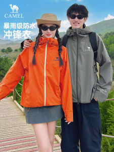 Camel Womens Outdoor Casual Windproof Waterproof Hiking Jacket New 2025 Spring Autumn Couples Fleece Lined Coat