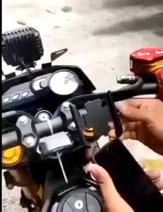 TUKUO ID Holder HP Motor Stang Bahan Besi / Full Metal Body C2 Motorcycle Holder/Bahan besi holder hp di