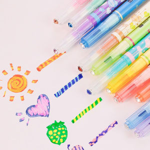 12-Color Magic Color Changing Pen Fluorescent Pen Watercolor Mark Key Marker Growth Manual DIY Album Material Package