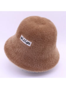Warmth Fishing Cap S71 Casual Korean Style Letter Patch Womens Autumn Winter Hat Foldable Wide Brim Bucket Hat Anti-Cold