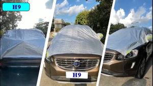 【Extra thick】Half car cover Sedan SUV Cover Windshield Windproof Waterproof UV Weather Sunscreen universal front side cover outside foldable Thickening and widening Car Windshield Cover Heat Insulation cover Car sunscreen cover Sunshade Car