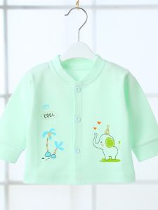 Pure Cotton Spring Autumn Winter Baby Boy Girl Jacket Thin Long Sleeve round Neck No Pattern Style Single Button Closure