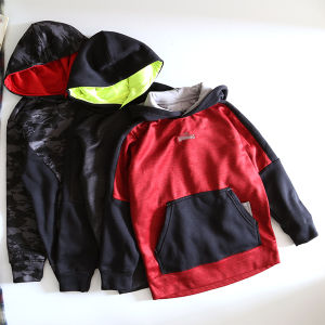 หนาขึ้น ผ้าขนแกะ มีฮู้ด กีฬา เสื้อสเว็ตเชิ้ต เสื้อแจ็คเก็ต สําหรับเด็กผู้ชาย ฤดูใบไม้ผลิ ฤดูใบไม้ร่วง สวมใส่สําหรับนักเรียนวัยรุ่นเด็กขนาดกลางถึงใหญ่