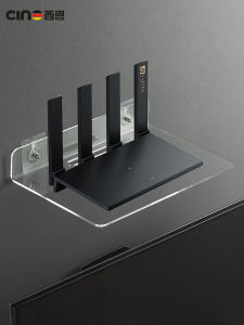 Router Wifi ตั้งอยู่บนแผ่นรองติดผนัง ไม่ต้องเจาะ กล่องเสียบสายเคเบิล TV ชั้นวางของ กล้องวงจรปิด วัสดุอะครีลิก ชั้นเดียว ไม่ต้องเจาะ