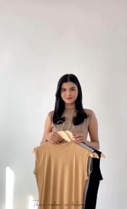 Manset Wanita Tanpa Lengan Polos Kaos Turtle Neck Rayon Mt06