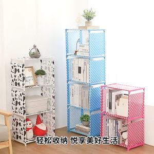 Children Simple Waterproof Bookshelf Cabinet Organizer Portable Multifunctional Shelves Book Storage Kids Rack Easy-clean Layered shelves Doll Storage Rack
